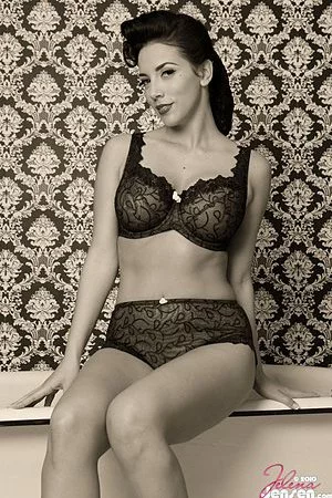 Black and white pics are Jelena Jensen's favorite and she looks great in lingerie.