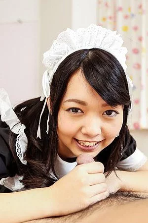 Hikaru Morikawa dressed as a room maid sucks cock and takes it deep in her pussy.