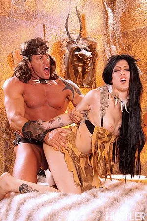Conan the Barbarian fucks the shit out of long haired brunette Asphyxia Noir