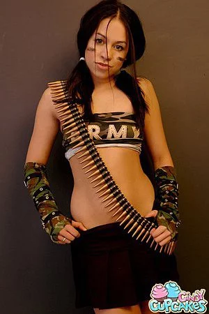 Precious teen Latina Cindy Cupcakes makes some military style softcore porn