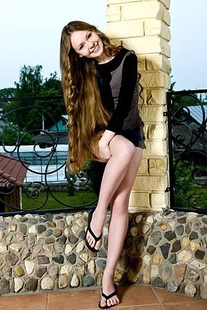 Blonde girl Virginia Sun is hot in her mini skirt but she looks horny when without cloths