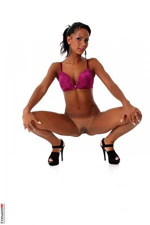 Tanned brunette busty model Isabella Chrystin loves to touch herself while posing.