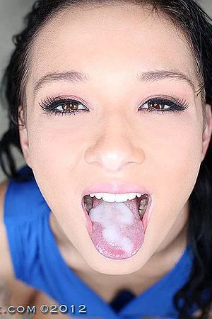 The lusty Latina teen Mandy Sky plays around with cock that soon fills her mouth with sperm