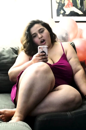 Nasty BBW Karla Lane fucks her man with a strap-on dildo