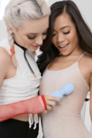 Tine babes Vina Sky and Lola Fae can't get enough of each other