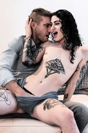 Tattooed brunette Lydia Black gets fucked balls deep