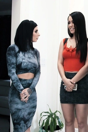 Joanna Angel shares boyfriend's cock with young latina