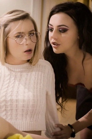 Whitney Wright and Carolina Sweets take turns getting their tight pussies drilled