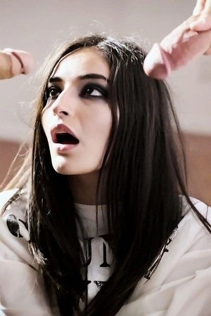 Emily Willis pleasures two horny dudes at the same time