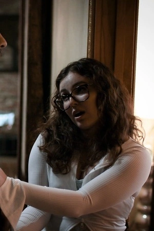 Curvaceous bimbo with glasses screwed by older man