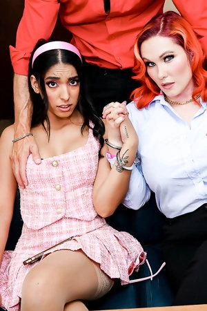 Claire Black and Taylor Gunner get fucked by cocky principal