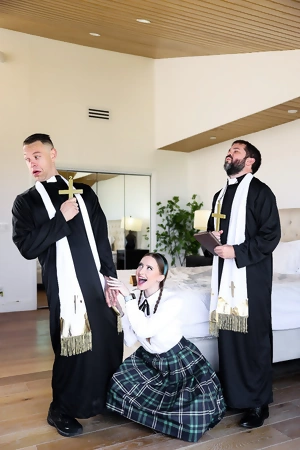 Pigtailed cutie Laney Grey gets her teen pissy licked before fucking