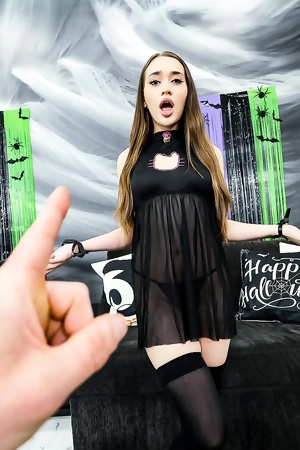 Pretty devil Sera Ryder gets fucked through the hole in her fishnets