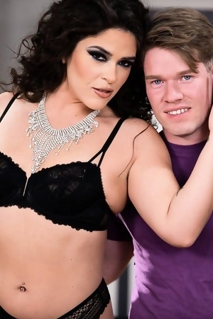 Curly-haired latina Victoria Voxxx gets assfucked on the table