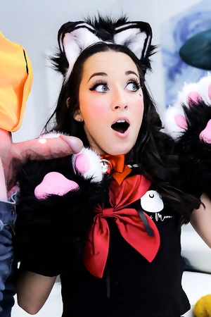 Wild brunettes Freya Von Doom and Misty Meaner get fucked good and proper