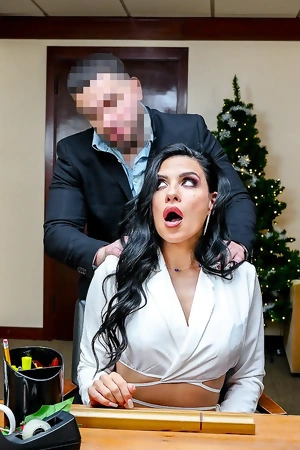 Sandy Love sucks and rides principal's cock to orgasm