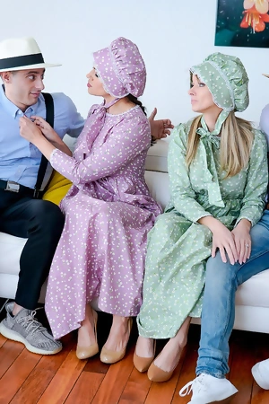 Amish sluts enny Barber and Pristine Edge get fucked balls deep