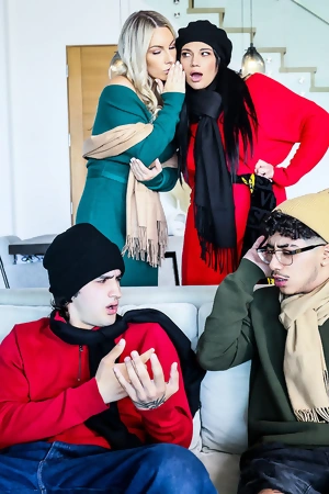 Saucy MILFs Mona Azar and Bunny Madison get their mature holes drilled