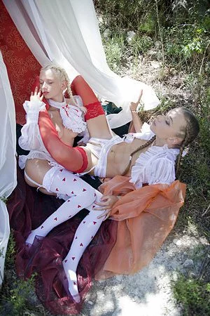 Sweet lesbian teen chicks Milena D and Nika N are smoldering hot and wild in their cute outfits