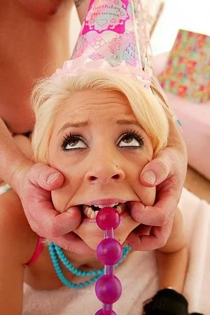 Pink pussied blonde girl Tessa Taylor gets humiliated and fucked on her birthday