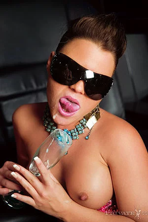 Anastasia Mayo and her man have after-party sex in the limo with their shades on