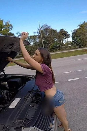 I was driving down the street when I spotted Ashley. I could see her massive tits from like a half a mile away.