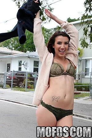Latin teen Sophia Grace shows lingerie in the street and eats the fresh jizz