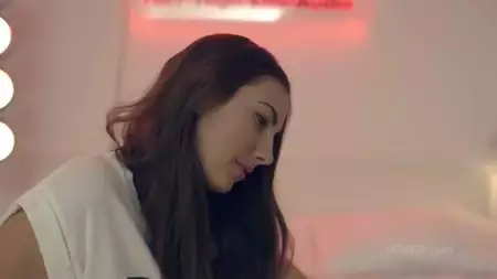 Bosomy brunette Connie Carter looks great when relaxing on her huge bed