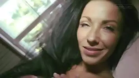 To reach strong orgasm this kinky brunette Tea Jul plays both with tits and beaver