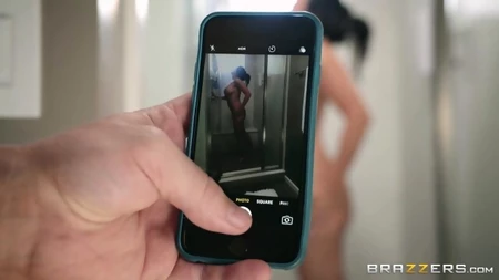 Step son catches Reagan Foxx in the shower