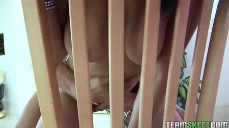 Big tits brunette babe Charley Chase strip tease fuck