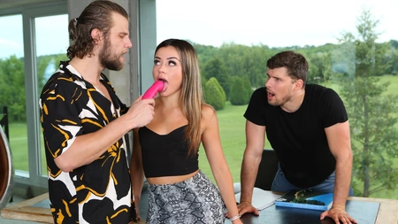 Martina Smeraldi takes one hard cock in her pussy and one in the ass