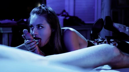 Slender chick with long legs pleases her boyfriend in bed