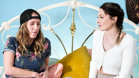 Cadence Lux and Charlotte Sins licking with vigorous energy