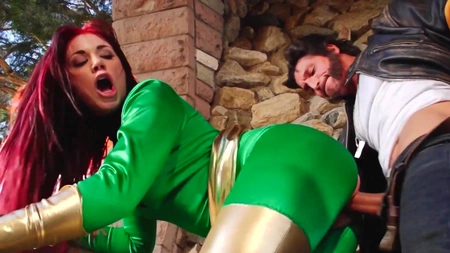 Andy San Dimas gets fucked through the hole in her pants