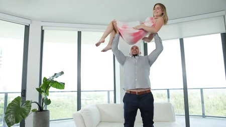 Kara Lee moans with delight while getting her shaved pussy drilled