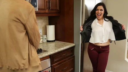 Monica Sage pleasures horny Russian dude in the kitchen