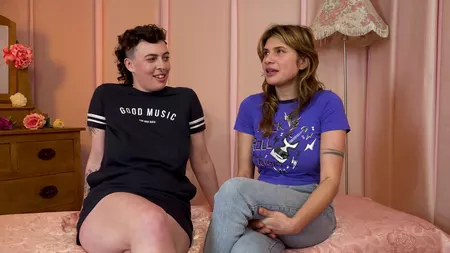 Hazel Leone and Luca licking their wet pussies