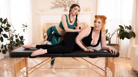 Lauren Phillips and Maya Woulfe make love by the fireplace