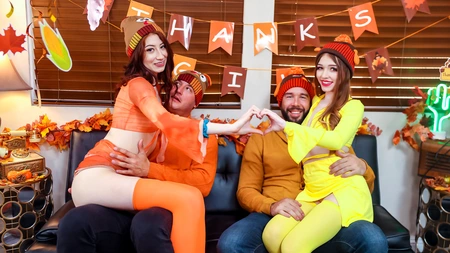 Myra Moans and Ava Davis getting fucked in the living room