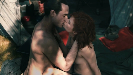 Redhead nympho Nina Sever pleasures her lover outdoors