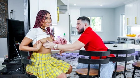 Hot ebony Addis Fouche gets pleasantly fucked in bed