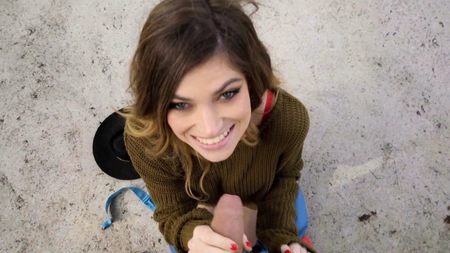 Nicole Rae sucks massive cock and gets fucked in public