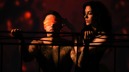 Anna De Ville gives head and gets screwed by tattooed stallion