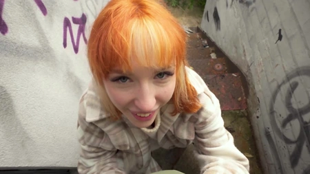 Redhead slut Lilly Mays gives up her pussy for some cash