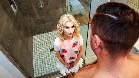 Emma Rosie gets eaten out in standing position and properly fucked in bed