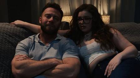 Curvy brunette Leana Lovings gets properly fucked in the living room