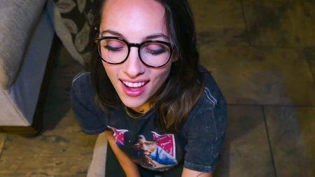 Tabby Noname sucks lover's cock and licks his asshole before getting laid