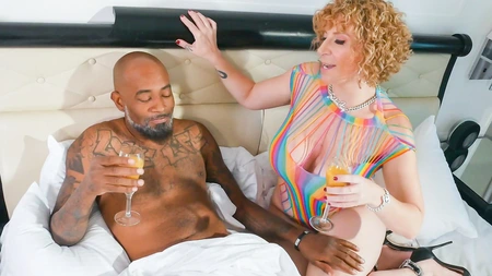 Curly-haired mature Sara Jay can't get enough of BBC