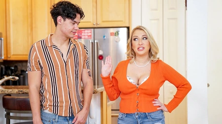 Quinn Waters sucks and rides young cock until she gets an eye-rolling orgasm